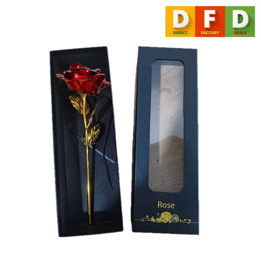Gold Foil Rose Gift Box – Luxury Artificial Rose Decoration for Valentine’s Day, Anniversary & Home Décor