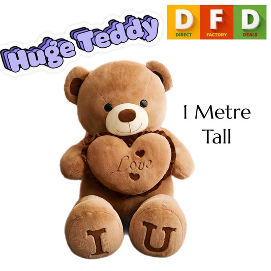 100cm I Love You Teddy Bear Plush – Giant Soft Stuffed Bear Gift for Girlfriend, Kids & Special Occasions