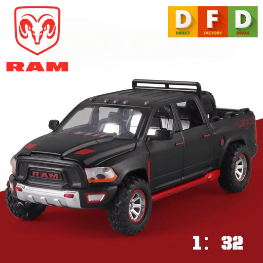 1:32 Dodge RAM Pickup Truck Model – Alloy Toy Car with Lights, Sound & Pull-Back Action