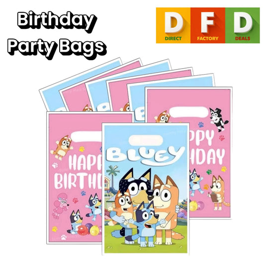 Bluey Style Party Gift Bags – 10/20/30 Pack Kids Loot Bags for Birthday & Baby Shower Parties