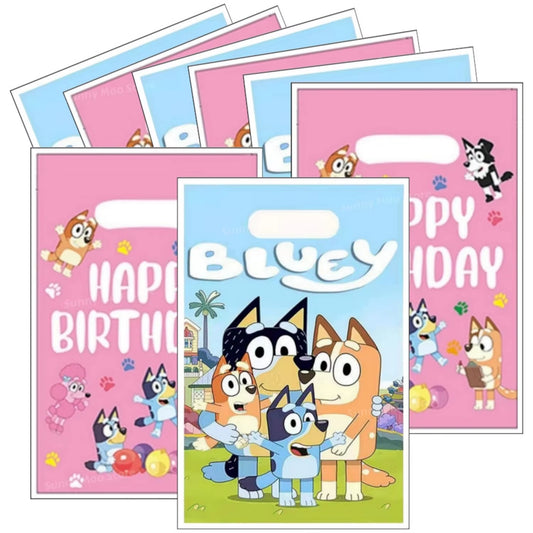 Bluey Style Party Gift Bags – 10/20/30 Pack Kids Loot Bags for Birthday & Baby Shower Parties